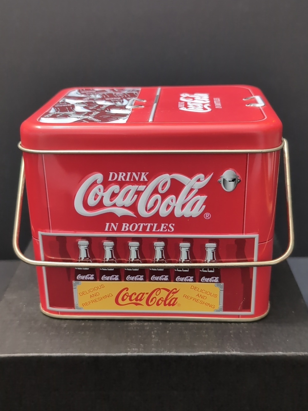 Coca Cola Tin Replica Of A Vintage Ice Chest.